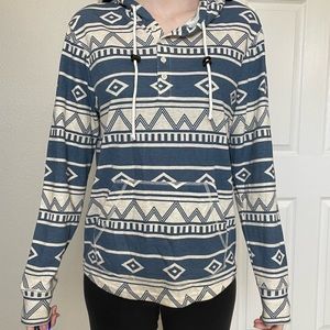 Blue tribal hoodie